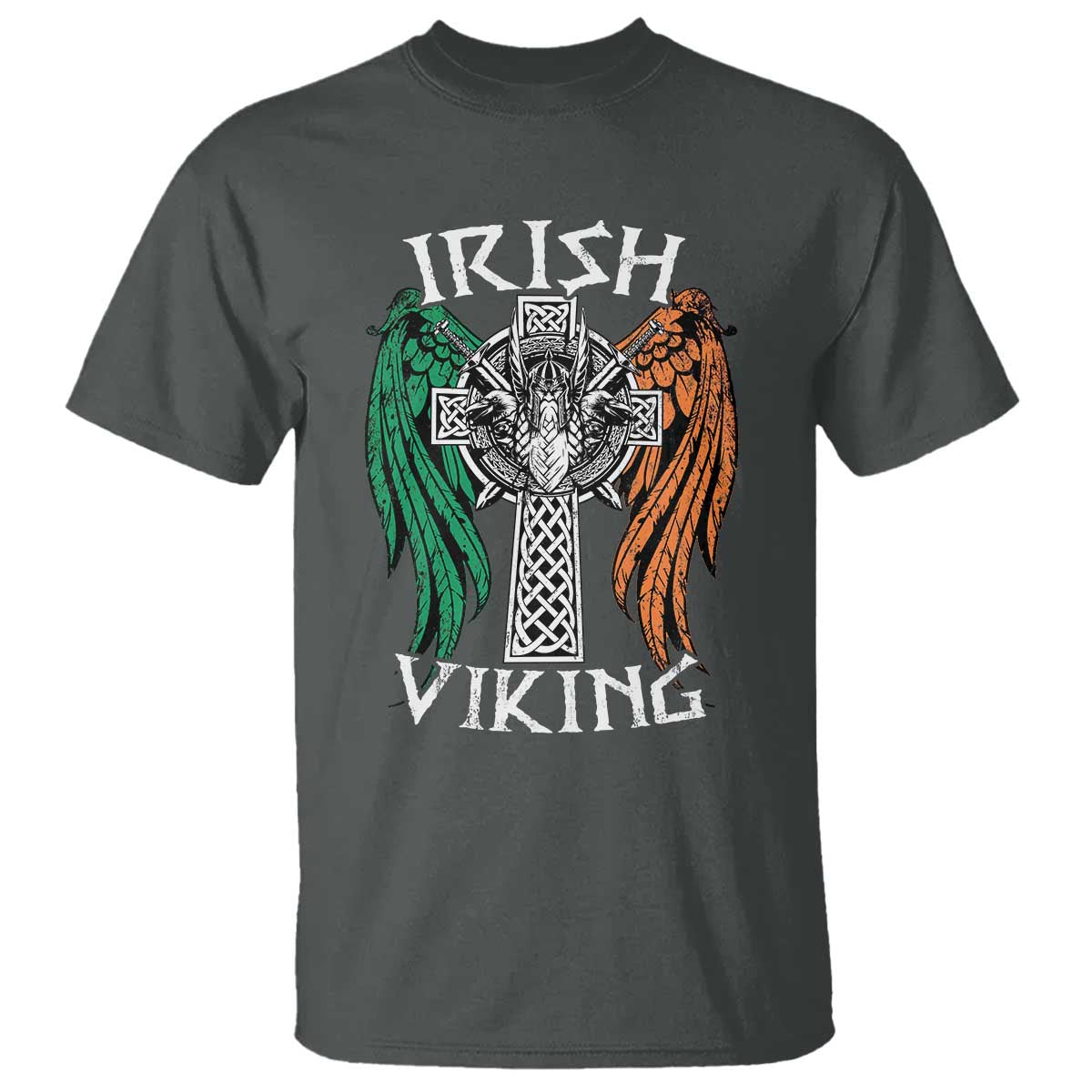 Irish Viking T Shirt Vintage Shamrock Celtic Viking Skull