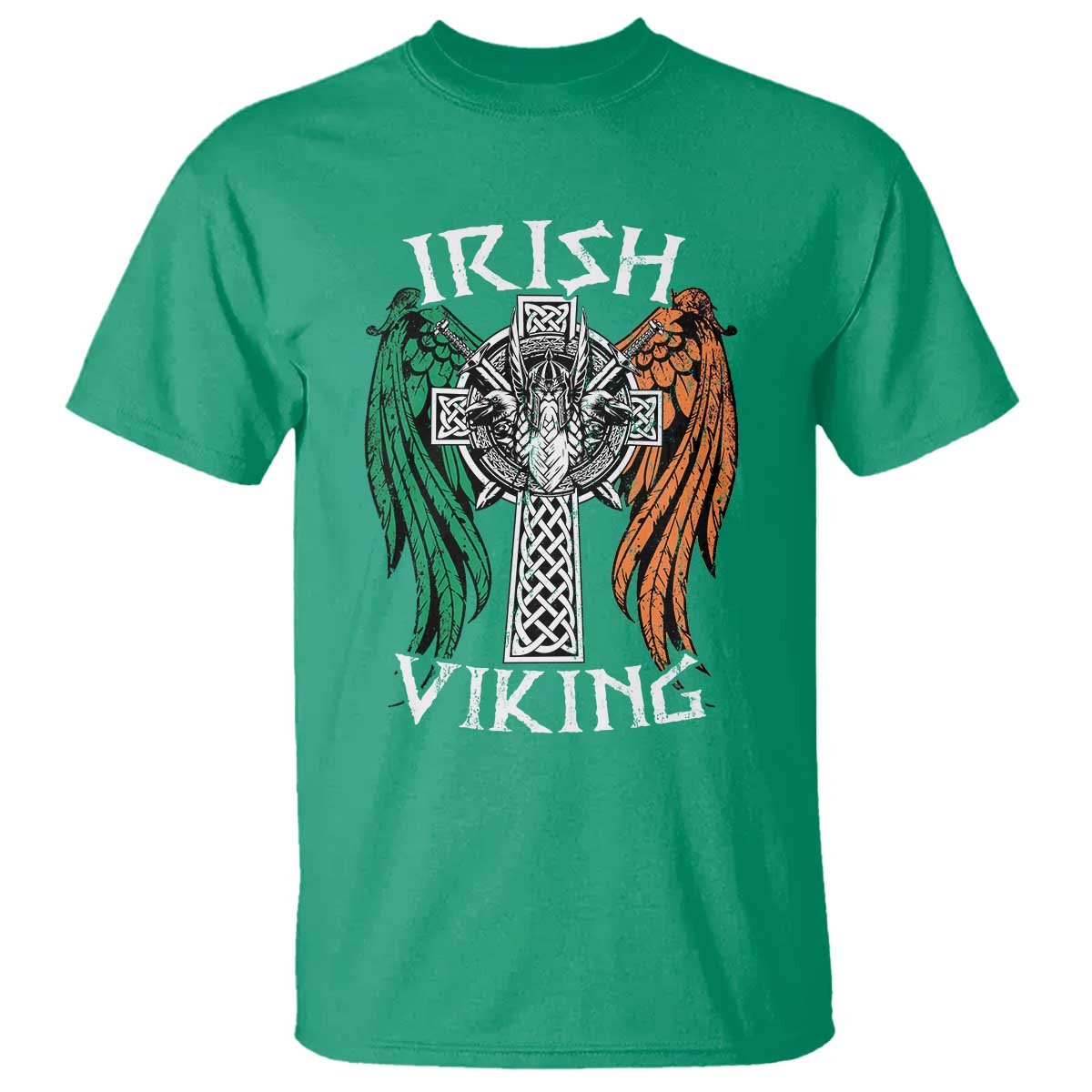 Irish Viking T Shirt Vintage Shamrock Celtic Viking Skull