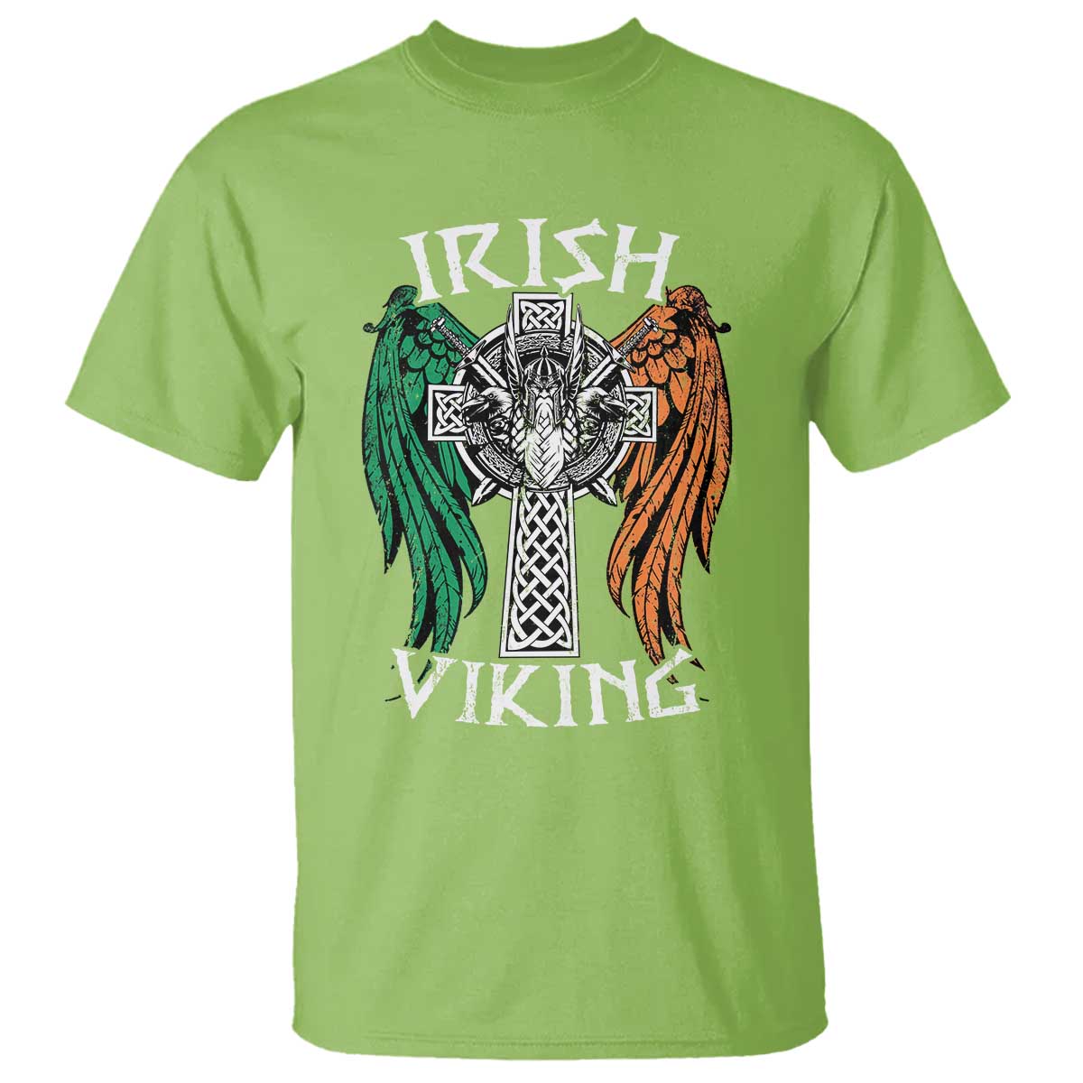 Irish Viking T Shirt Vintage Shamrock Celtic Viking Skull