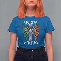 Irish Viking T Shirt For Women Vintage Shamrock Celtic Viking Skull