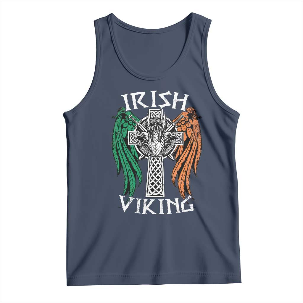 Irish Viking Tank Top Vintage Shamrock Celtic Viking Skull