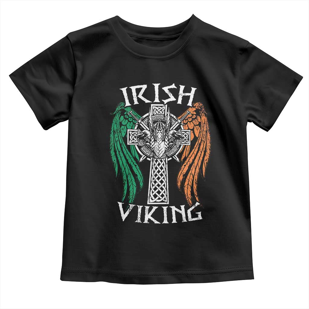 Irish Viking Toddler T Shirt Vintage Shamrock Celtic Viking Skull