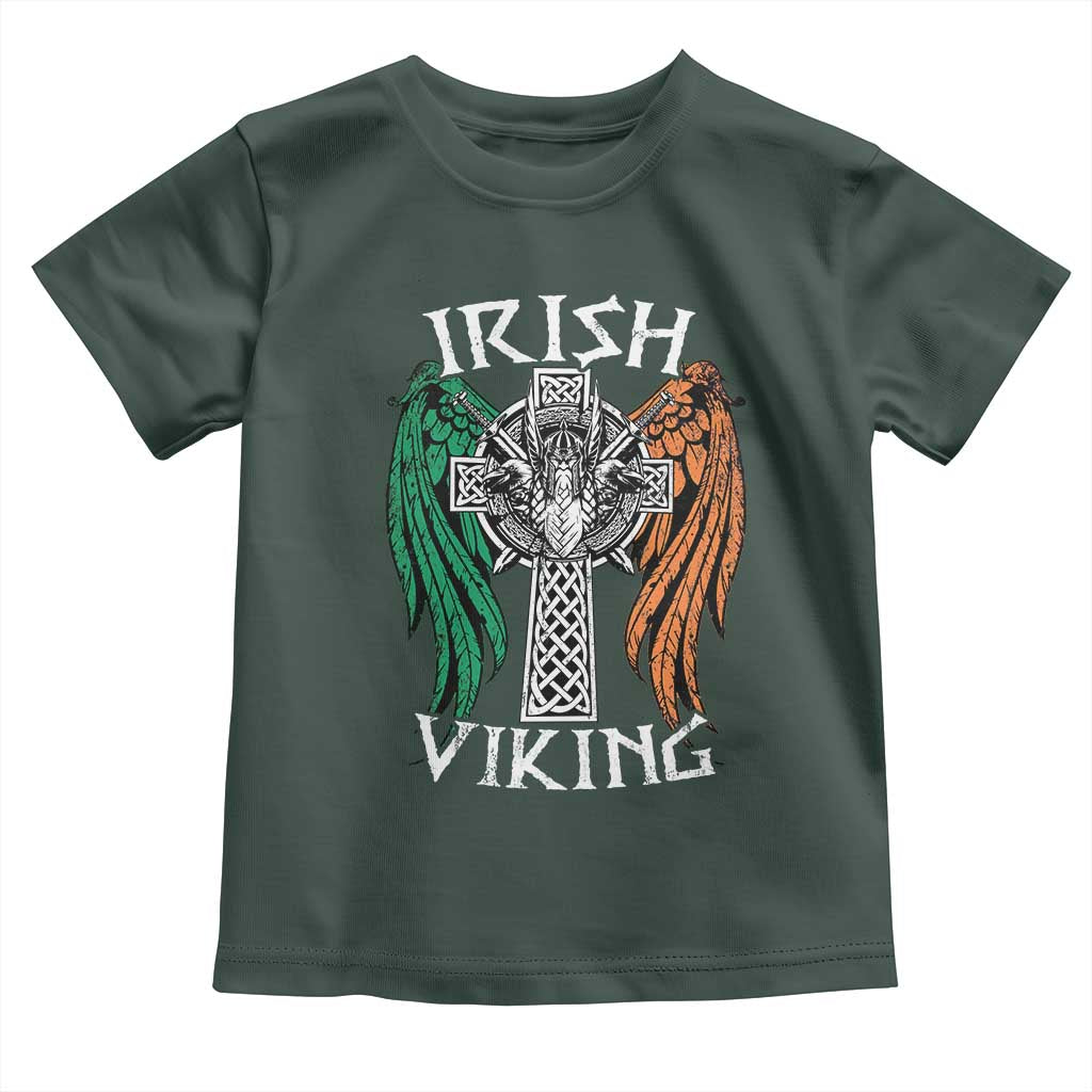 Irish Viking Toddler T Shirt Vintage Shamrock Celtic Viking Skull