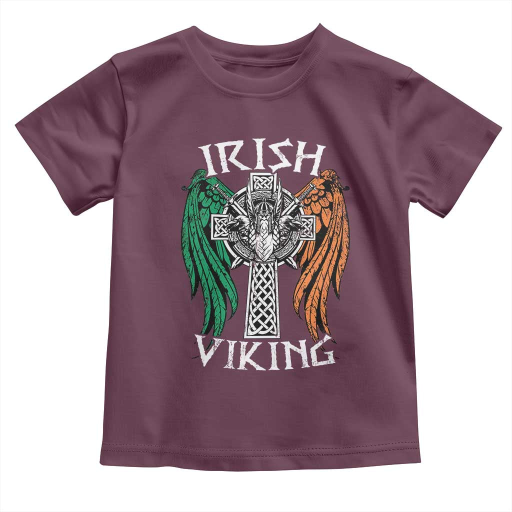 Irish Viking Toddler T Shirt Vintage Shamrock Celtic Viking Skull