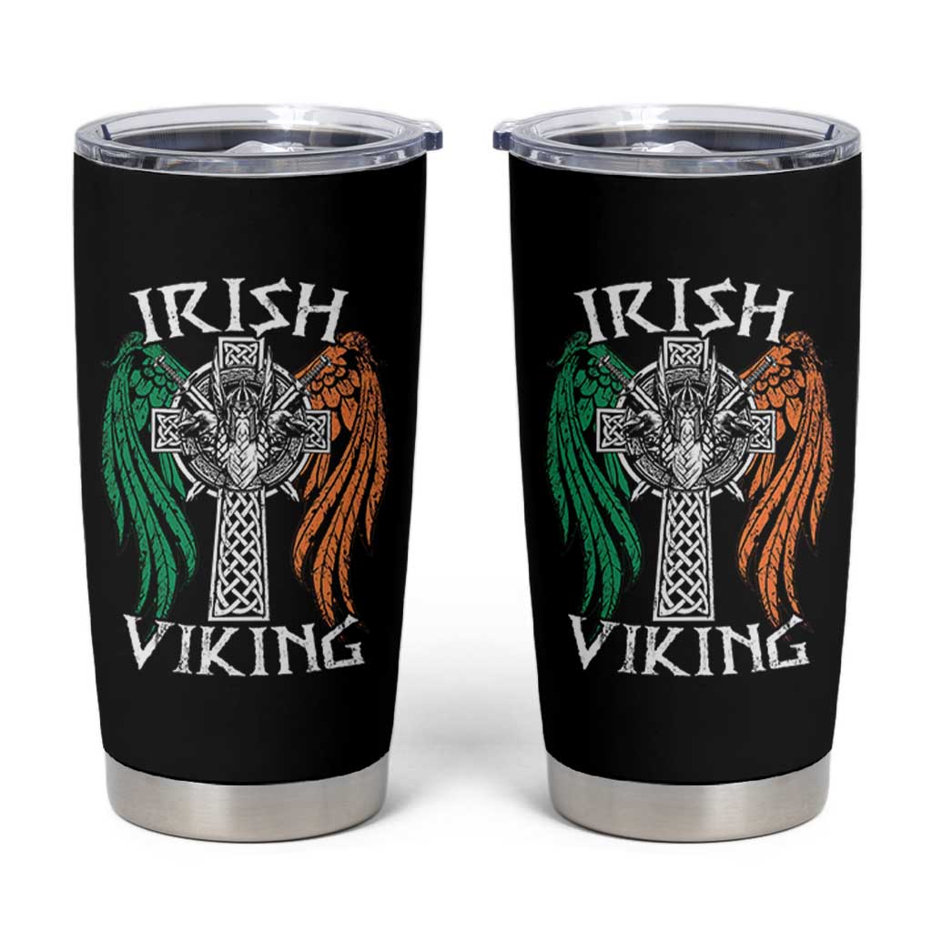 Irish Viking Tumbler Cup Vintage Shamrock Celtic Viking Skull