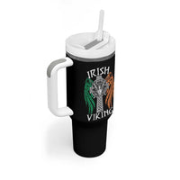 Irish Viking Tumbler With Handle Vintage Shamrock Celtic Viking Skull