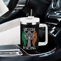 Irish Viking Tumbler With Handle Vintage Shamrock Celtic Viking Skull