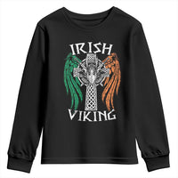 Irish Viking Youth Sweatshirt Vintage Shamrock Celtic Viking Skull