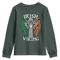 Irish Viking Youth Sweatshirt Vintage Shamrock Celtic Viking Skull
