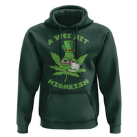 Funny St Patrick's Day Cannabis Weed Hoodie A Wee Bit Highrish Shamrock