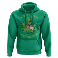 Funny St Patrick's Day Cannabis Weed Hoodie A Wee Bit Highrish Shamrock