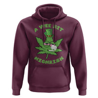 Funny St Patrick's Day Cannabis Weed Hoodie A Wee Bit Highrish Shamrock
