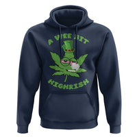 Funny St Patrick's Day Cannabis Weed Hoodie A Wee Bit Highrish Shamrock