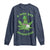 Funny St Patrick's Day Cannabis Weed Long Sleeve Shirt A Wee Bit Highrish Shamrock