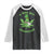 Funny St Patrick's Day Cannabis Weed Raglan Shirt A Wee Bit Highrish Shamrock