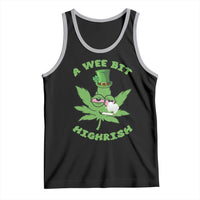 Funny St Patrick's Day Cannabis Weed Tank Top A Wee Bit Highrish Shamrock