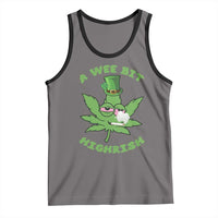 Funny St Patrick's Day Cannabis Weed Tank Top A Wee Bit Highrish Shamrock