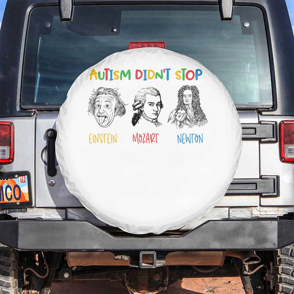 Autism Didn't Stop Einstein Mozart Newton Spare Tire Cover Autism Awareness