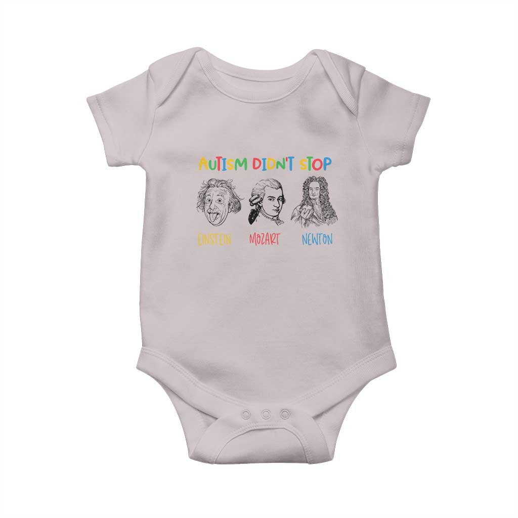 Autism Didn't Stop Einstein Mozart Newton Baby Onesie Autism Awareness