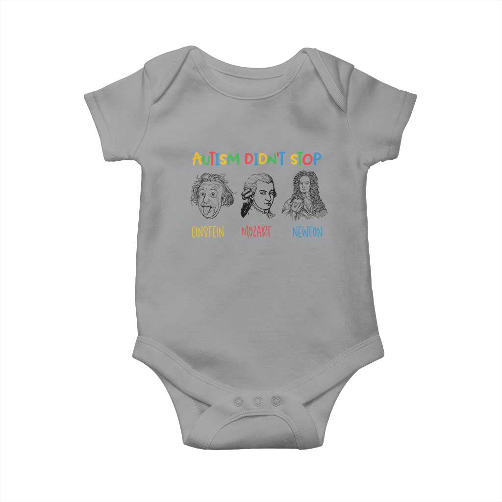 Autism Didn't Stop Einstein Mozart Newton Baby Onesie Autism Awareness