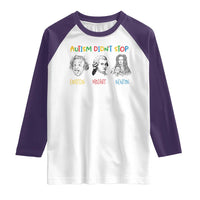 Autism Didn't Stop Einstein Mozart Newton Raglan Shirt Autism Awareness