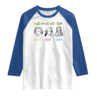 Autism Didn't Stop Einstein Mozart Newton Raglan Shirt Autism Awareness