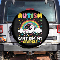 Funny Autism Can't Dim My Sparkle Spare Tire Cover Autism Awareness Unicorn Rainbow