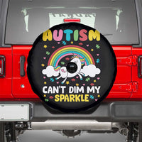 Funny Autism Can't Dim My Sparkle Spare Tire Cover Autism Awareness Unicorn Rainbow