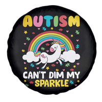 Funny Autism Can't Dim My Sparkle Spare Tire Cover Autism Awareness Unicorn Rainbow