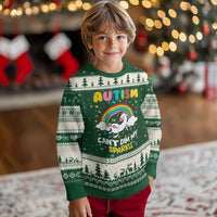 Funny Autism Can't Dim My Sparkle Ugly Christmas Sweater Autism Awareness Unicorn Rainbow