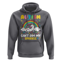 Funny Autism Can't Dim My Sparkle Hoodie Autism Awareness Unicorn Rainbow