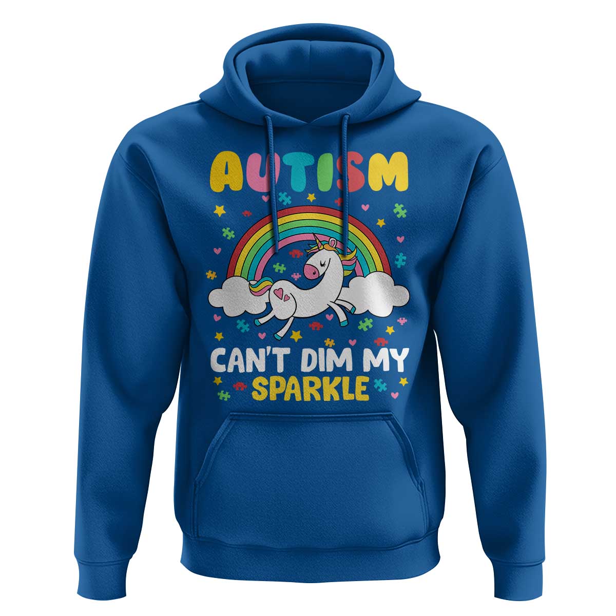 Funny Autism Can't Dim My Sparkle Hoodie Autism Awareness Unicorn Rainbow