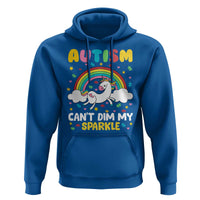 Funny Autism Can't Dim My Sparkle Hoodie Autism Awareness Unicorn Rainbow