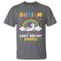Funny Autism Can't Dim My Sparkle T Shirt Autism Awareness Unicorn Rainbow