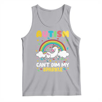 Funny Autism Can't Dim My Sparkle Tank Top Autism Awareness Unicorn Rainbow