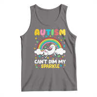 Funny Autism Can't Dim My Sparkle Tank Top Autism Awareness Unicorn Rainbow