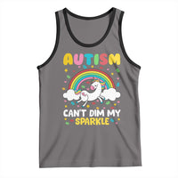 Funny Autism Can't Dim My Sparkle Tank Top Autism Awareness Unicorn Rainbow