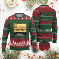 Funny Autism Awareness Dad Ugly Christmas Sweater Warning This Autism Dad Uses His Patience On His Children