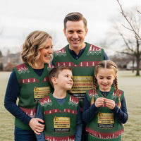 Funny Autism Awareness Dad V-Neck Knit Sweater Vest Warning This Autism Dad Uses His Patience On His Children