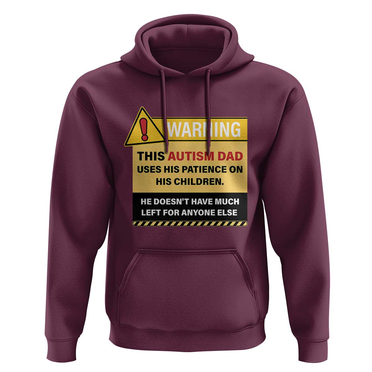 Funny Autism Awareness Dad Hoodie Warning This Autism Dad Uses His Patience On His Children