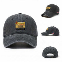 Funny Autism Awareness Dad Washed Cotton Baseball Cap Warning This Autism Dad Uses His Patience On His Children