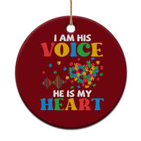 I Am His Voice He Is My Heart Ceramic Ornament Autism Awareness Puzzle Piece