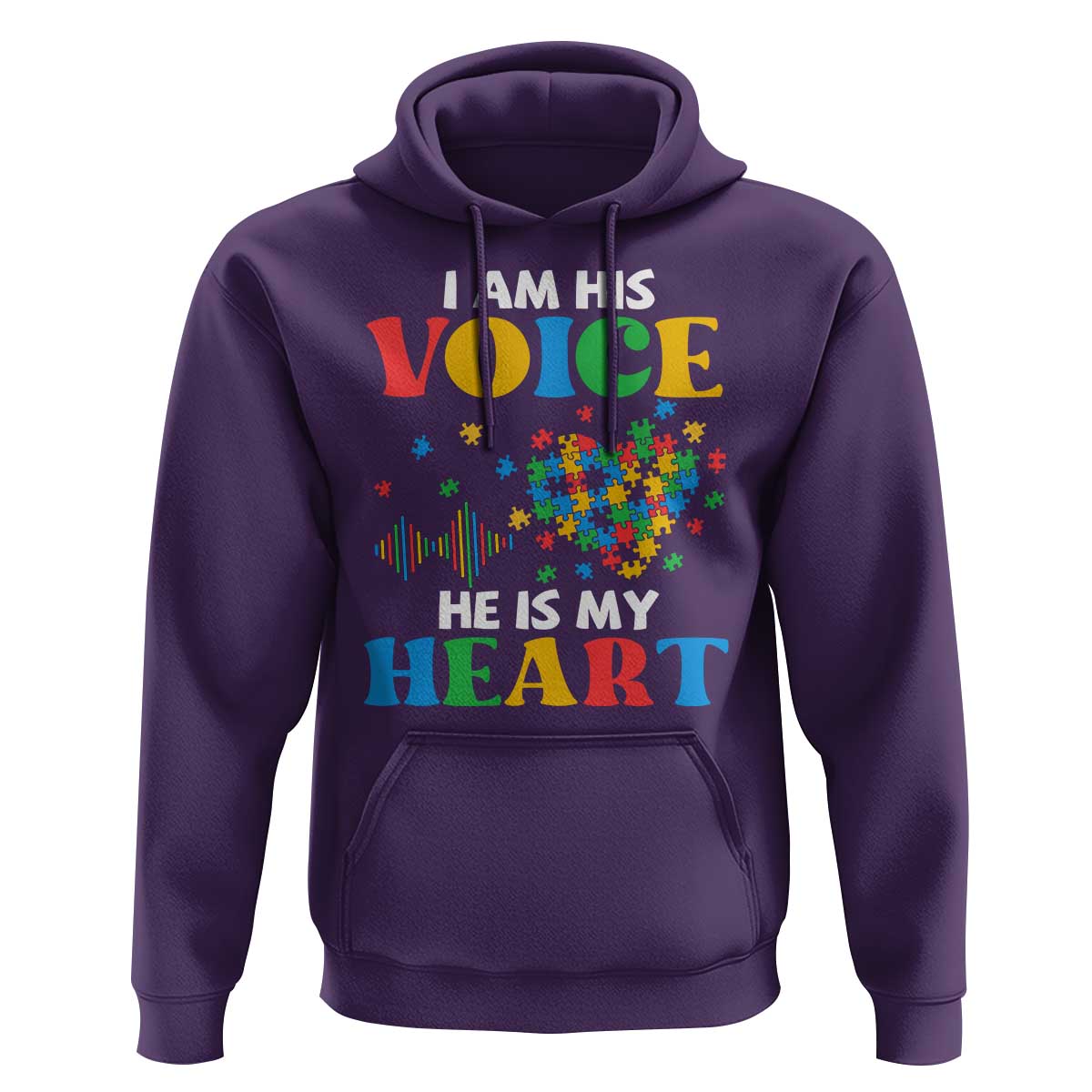 I Am His Voice He Is My Heart Hoodie Autism Awareness Puzzle Piece