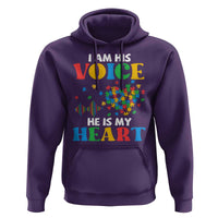 I Am His Voice He Is My Heart Hoodie Autism Awareness Puzzle Piece