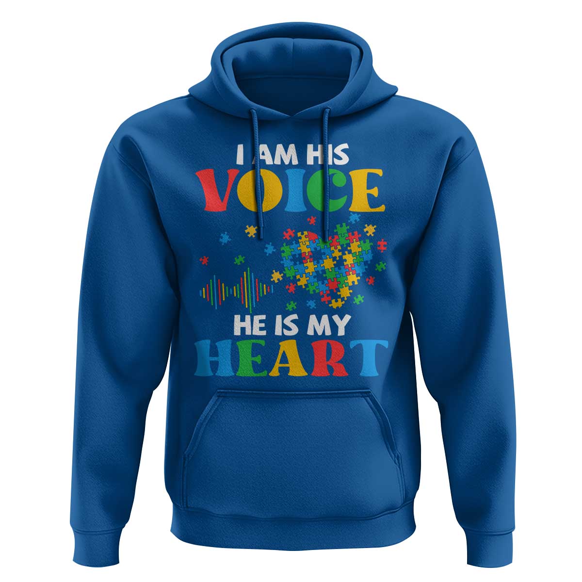 I Am His Voice He Is My Heart Hoodie Autism Awareness Puzzle Piece