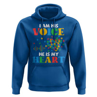 I Am His Voice He Is My Heart Hoodie Autism Awareness Puzzle Piece