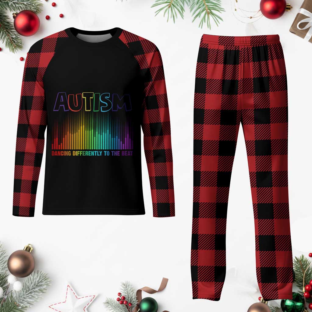 Autism Awareness Plaid Pajama Set Autism Dancing Differently To The Beat