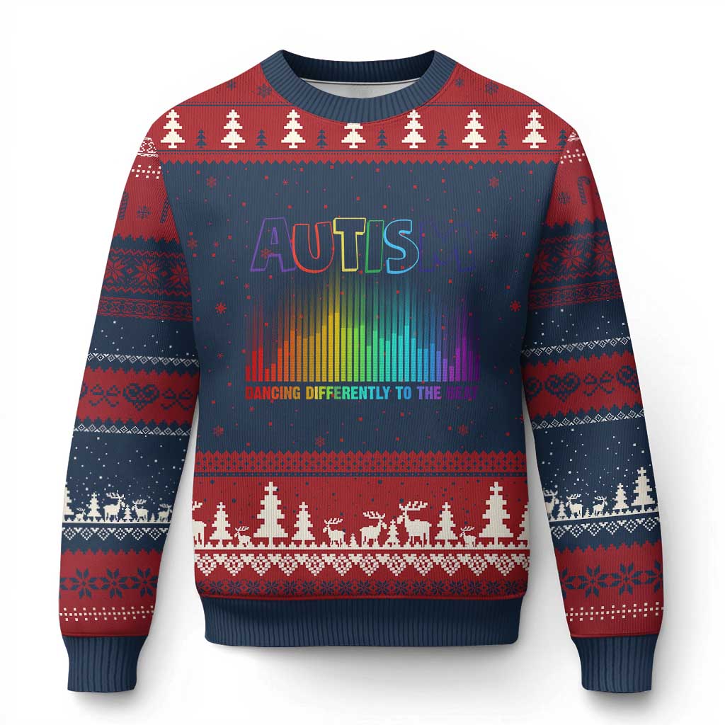 Autism Awareness Ugly Christmas Sweater Autism Dancing Differently To The Beat