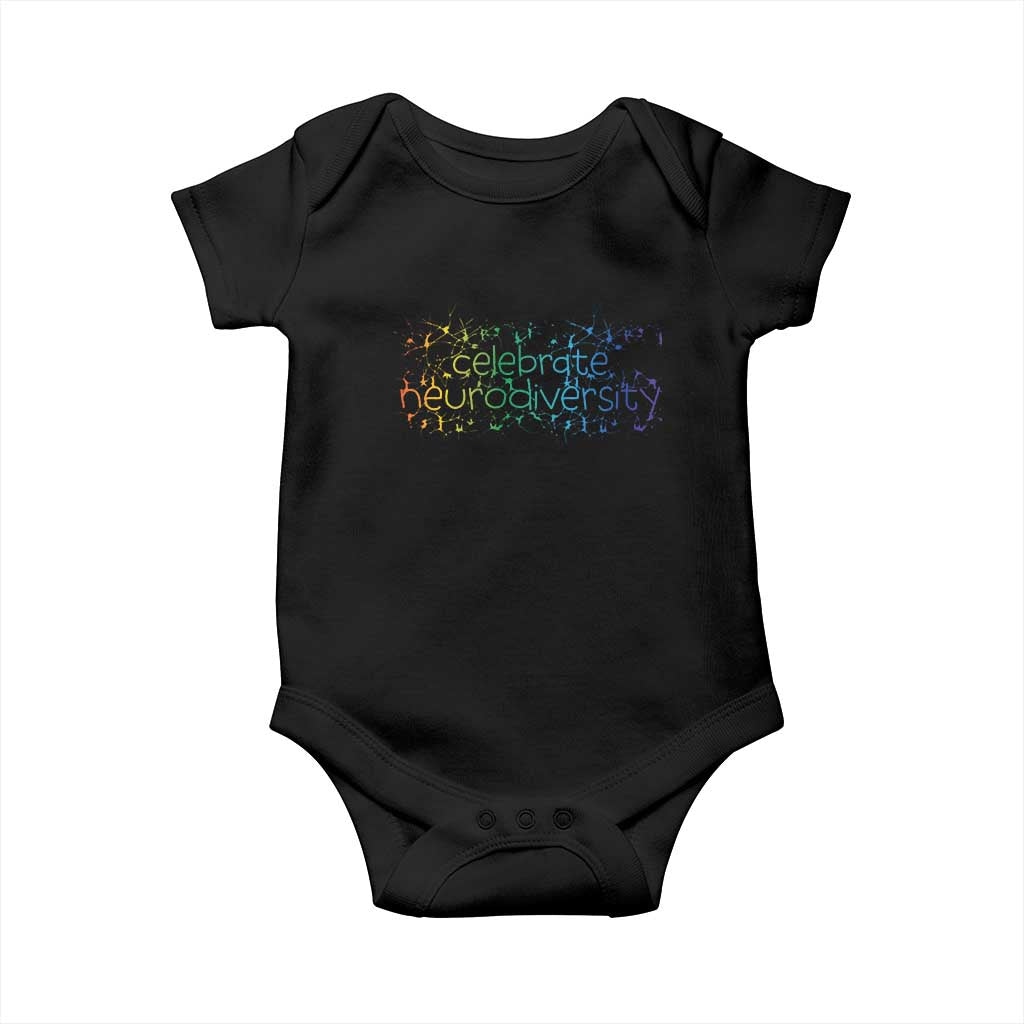 Celebrate Neurodiversity Baby Onesie Autism Awareness ASD ADHD Mental Health