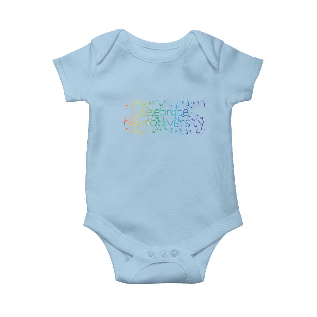 Celebrate Neurodiversity Baby Onesie Autism Awareness ASD ADHD Mental Health